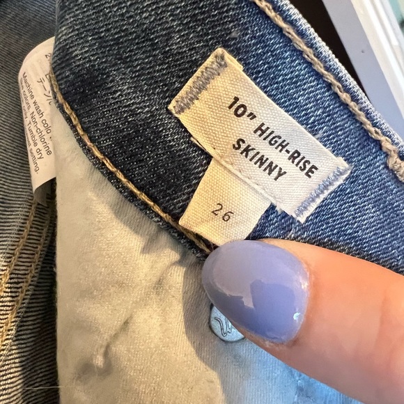 Madewell - NEW 10” High Rise Skinny Jeans Light Blue Wash - Size 26 - Picture 9 of 10